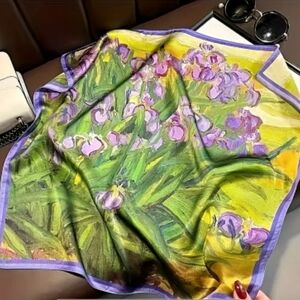Floral Scarf - Purple and Green